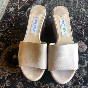 Jimmy Choo Tan Wedge Sandals